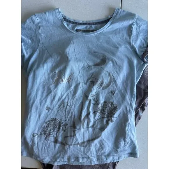 Disney Tink Tinker Bell Pajamas Blue EUC S Cotton Modal - Picture 3 of 6